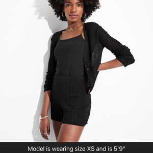 Wild Fable Black Open Pointelle Shorts